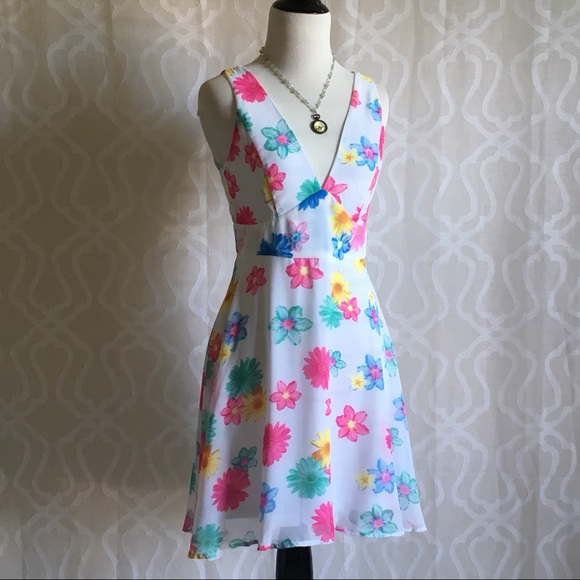 *LAST ONE* Spring Floral Chiffon Dress - Picture 4 of 7